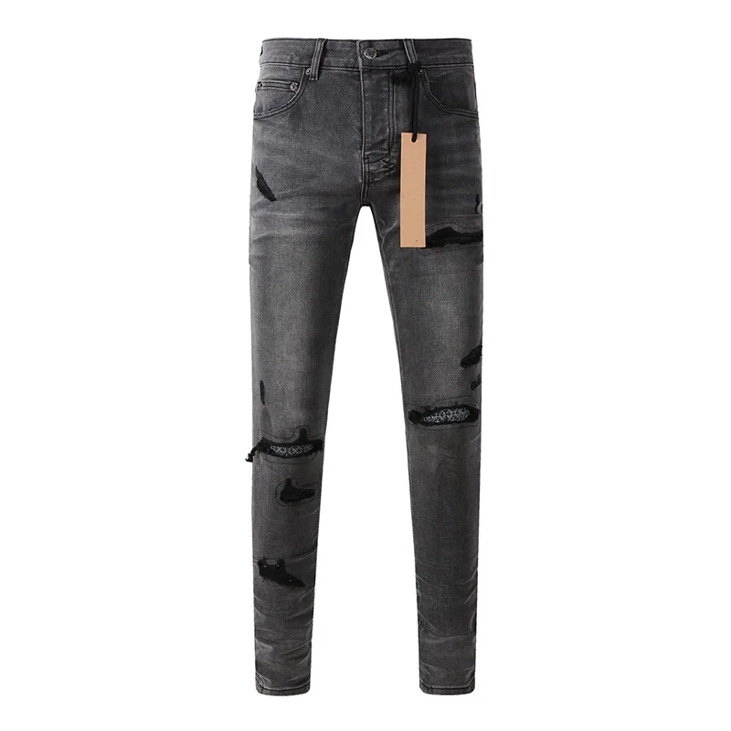 Distressed Jean Rip - Celana Jeans Pria High Street Distressed