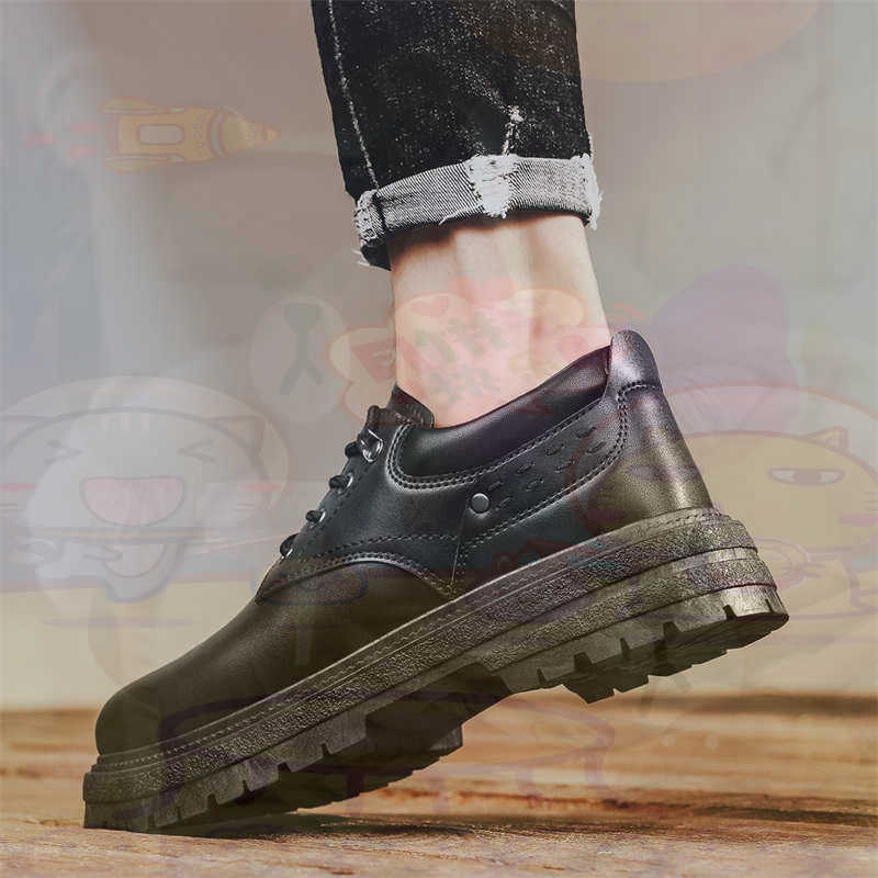 Street Fashion Canada - Sepatu Pria Tenis Pelatih Fashion Kulit