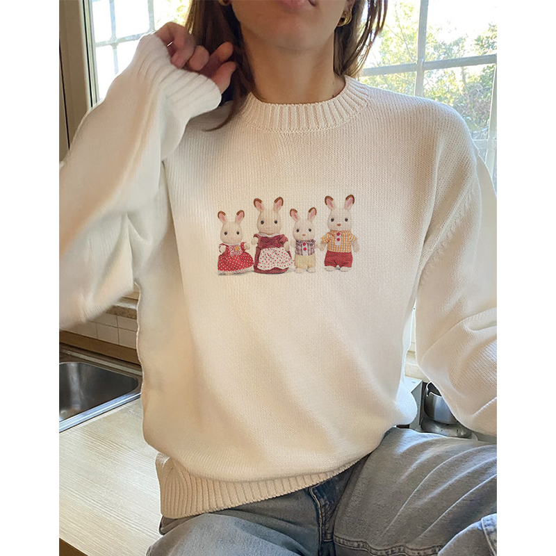 Street Fashion Goth - Sweter Musim Semi sweter rajutan Pullover