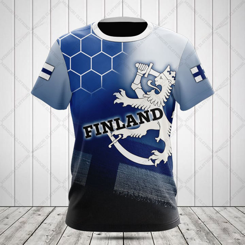 Street Fashion Usa - Kaos Oblong Grafis Bendera Finlandia Musim