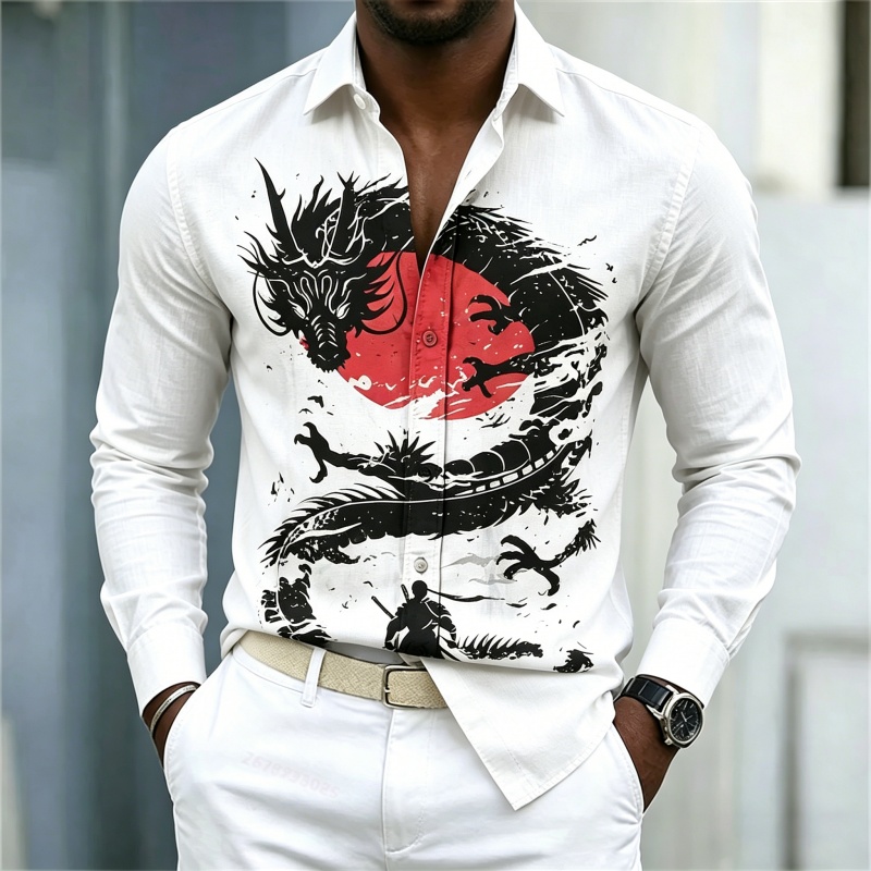 Street Fashion Men - Kemeja Pria Terbaru 2026 Putih Hitam