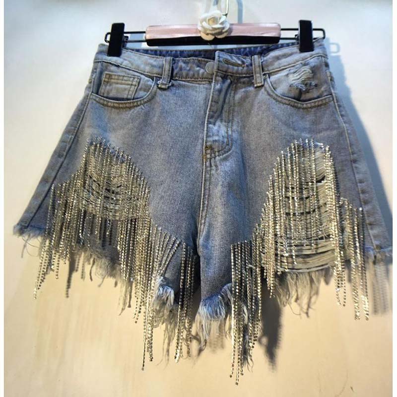 Distressed Jean Rip - Celana Pendek Denim Wanita 2026, Jeans