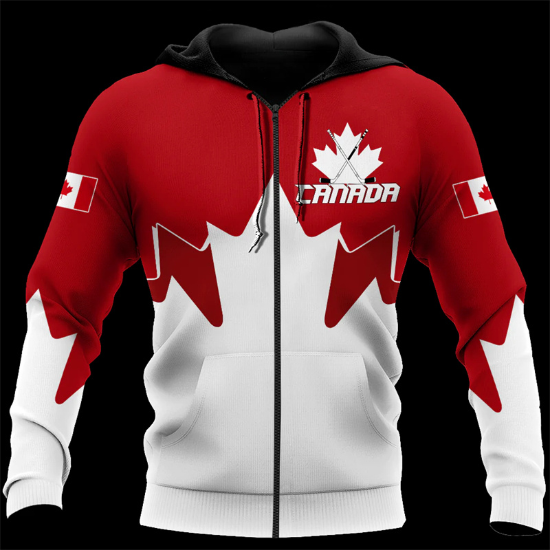 Street Fashion Canada - Hoodie ritsleting untuk pria wanita gambar