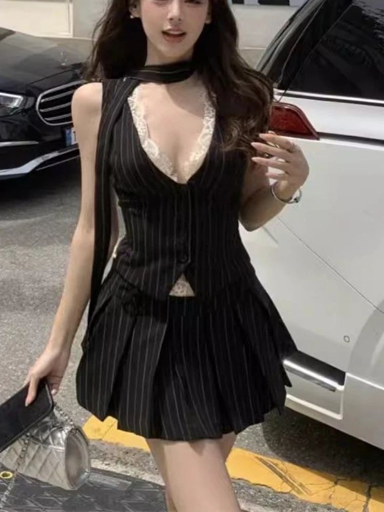 Street Fashion Necklace - Set 2 Potong Retro Renda Seksi