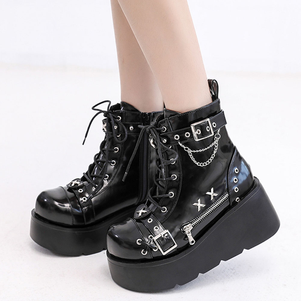 Street Fashion Goth - Sepatu Boots Wanita Model Goth Platform