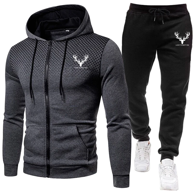 Street Fashion Art - Set Hoodie dan Celana Olahraga Hitam