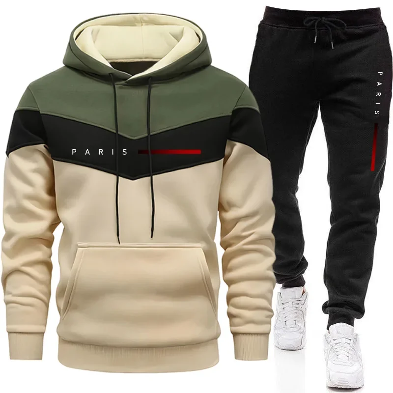 Street Fashion Art - Setelan Hoodie Pria Paris Fashion untuk