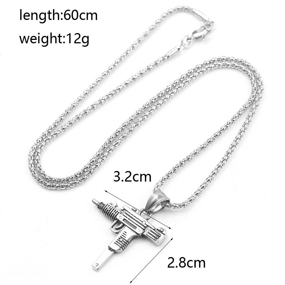 Kalung Liontin Senapan Mesin U - Street Fashion Necklace ulasan dan harga
