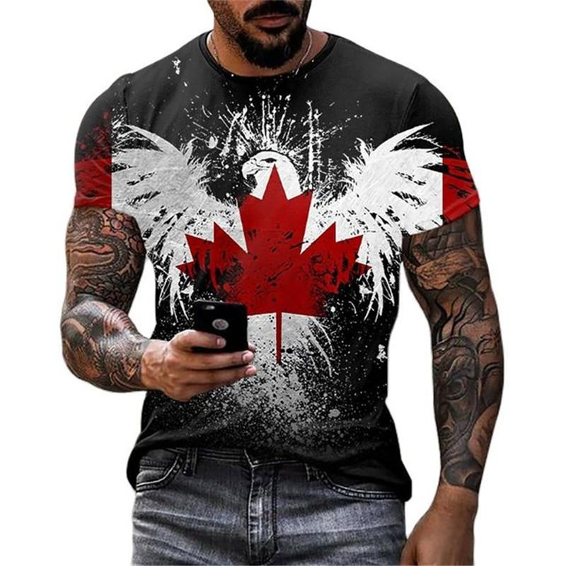 Kaus bendera Kanada Retro 3D k - Street Fashion Canada ulasan dan harga