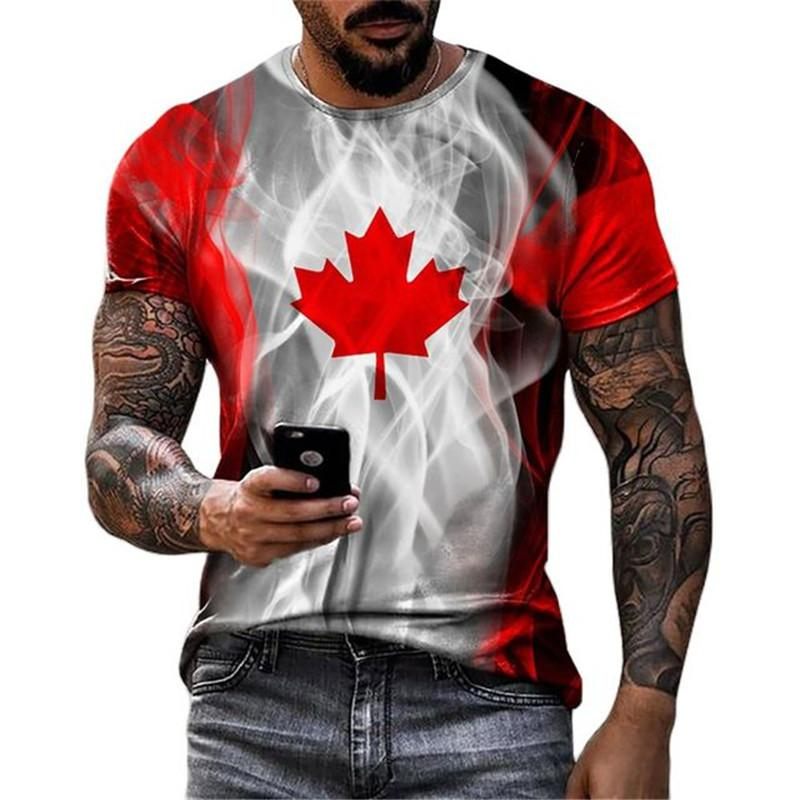 Kaus bendera Kanada Retro 3D k - Street Fashion Canada ulasan dan harga
