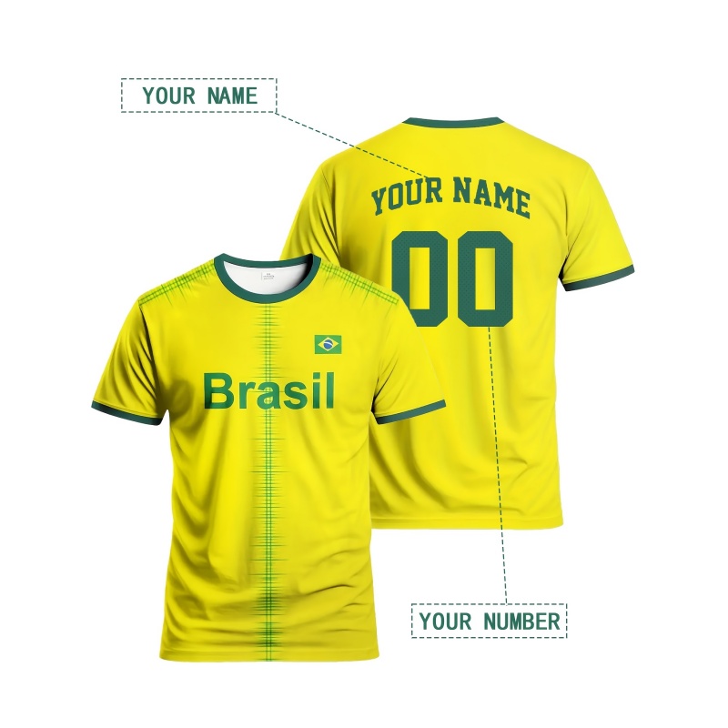 Kaos Olahraga Pria 3D Print Br - Street Fashion Brazil ulasan dan harga
