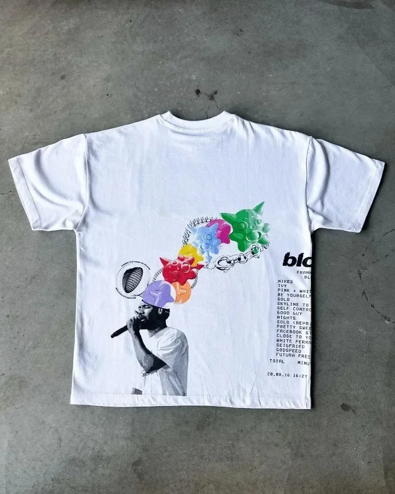 Y2K kaus lengan pendek gambar  - Street Fashion Goth ulasan dan harga