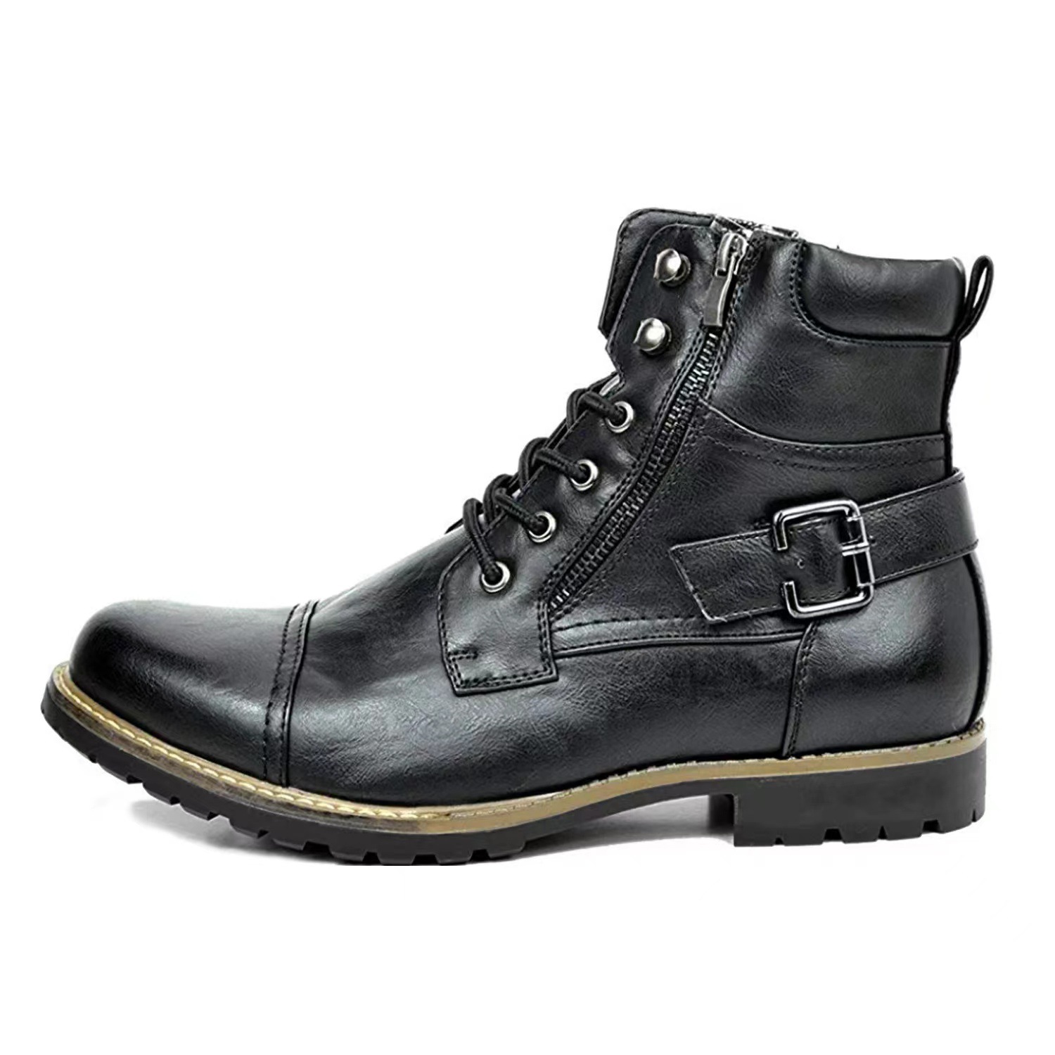 Sepatu Boots Kulit Pria Multi- - Street Fashion Look ulasan dan harga