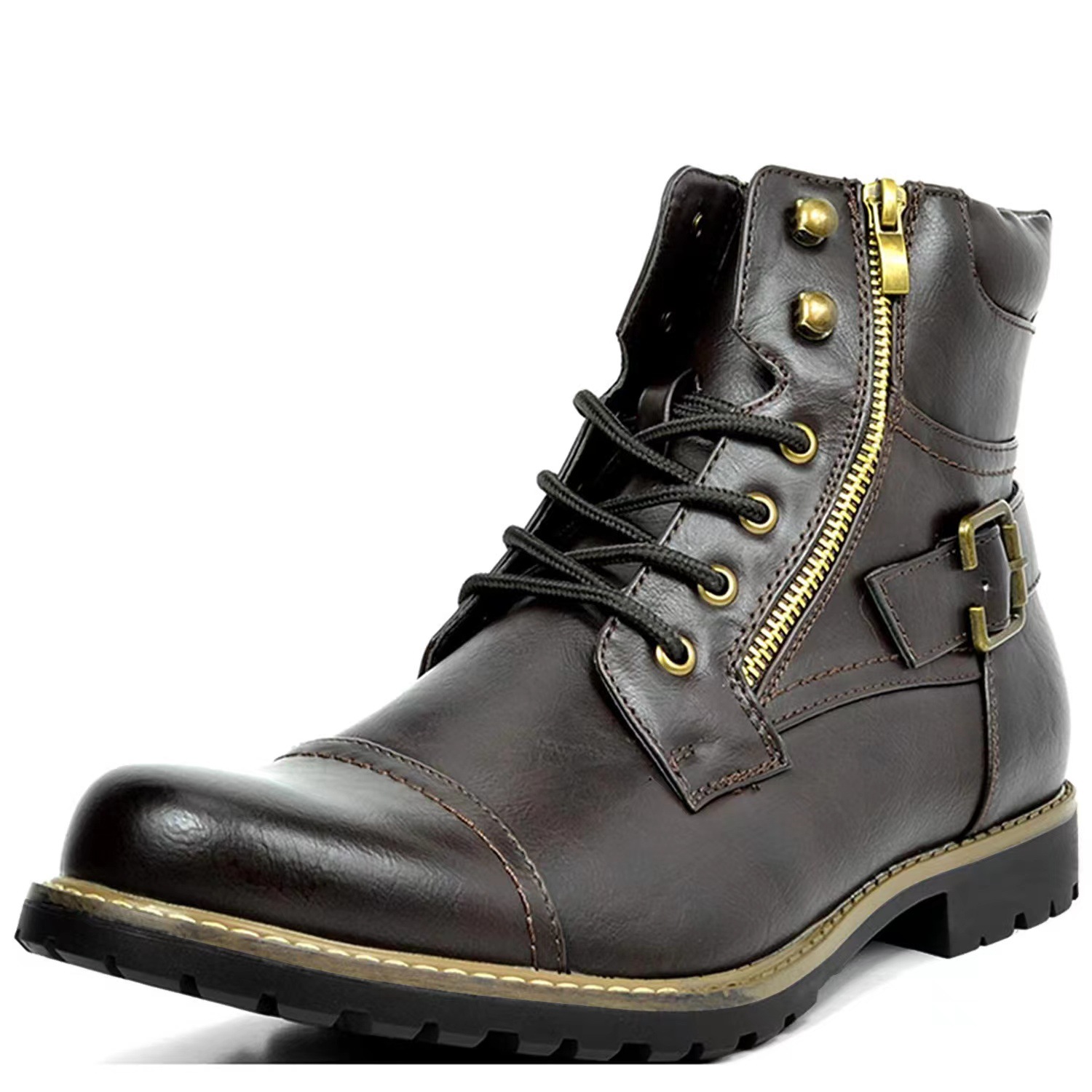 Sepatu Boots Kulit Pria Multi- - Street Fashion Look ulasan dan harga