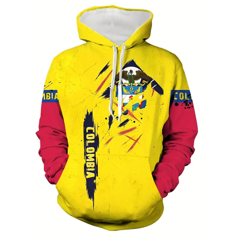 Hoodie bendera Kolombia untuk  - Street Fashion Brazil ulasan dan harga