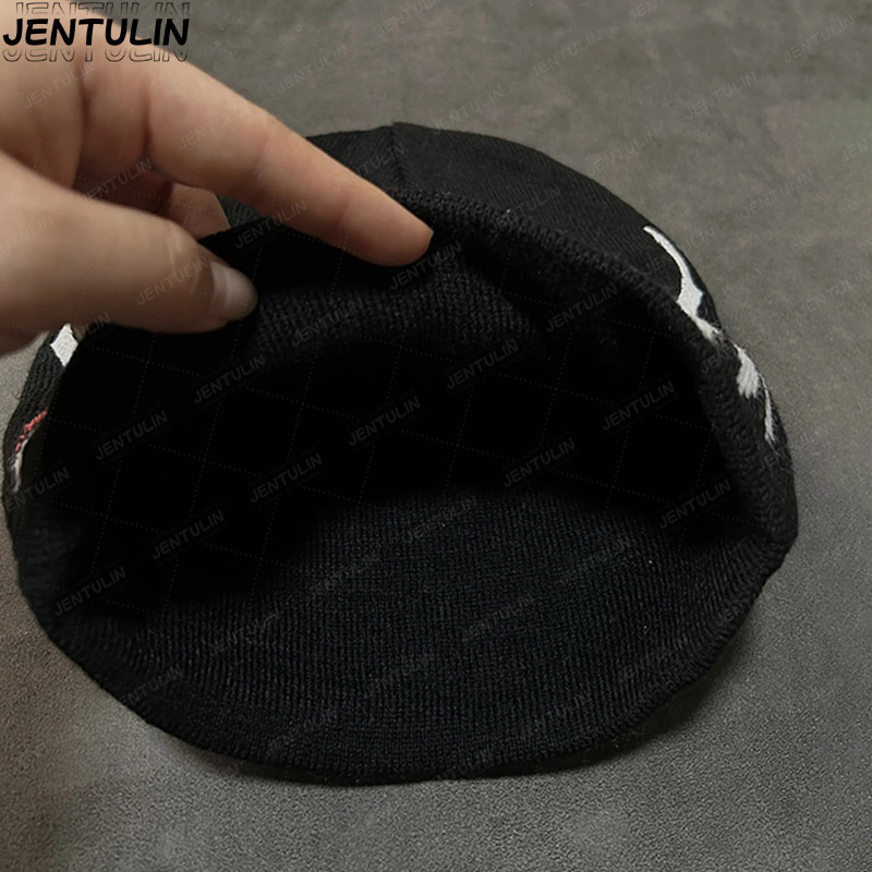 Topi Rajut Jacquard Gaya Spide - Street Fashion Goth ulasan dan harga