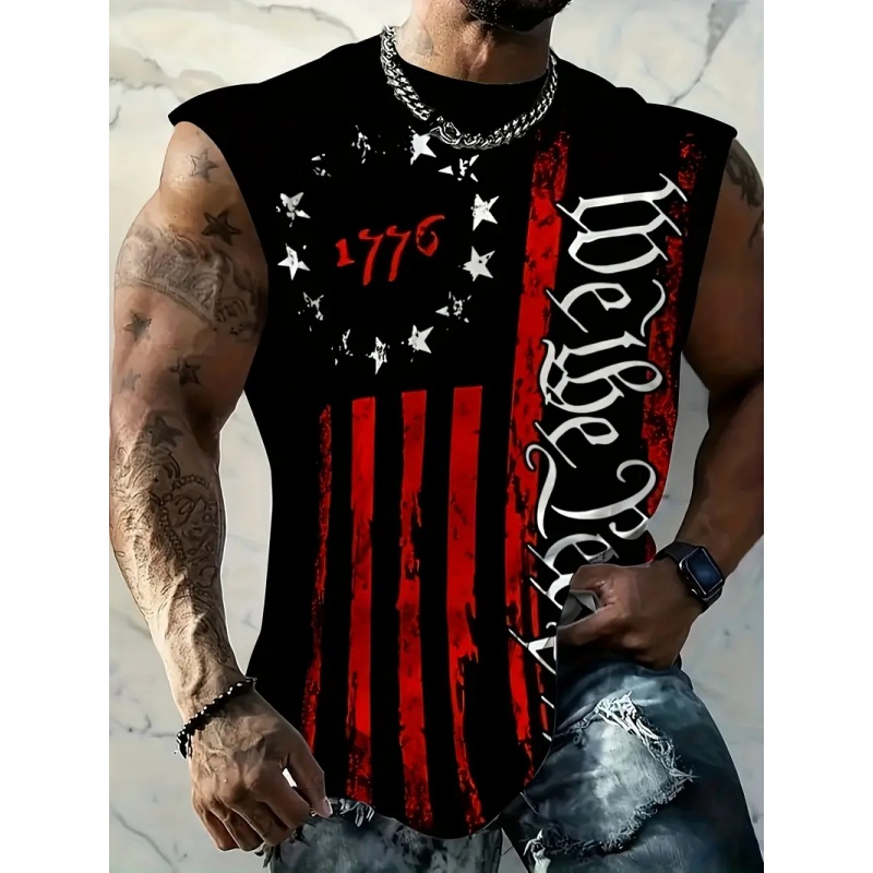 Tank Top Bendera Amerika Gamba - Street Fashion Usa ulasan dan harga