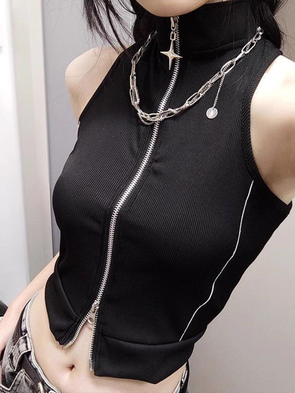 Vest pendek musim panas 2026 g - Street Fashion Goth ulasan dan harga