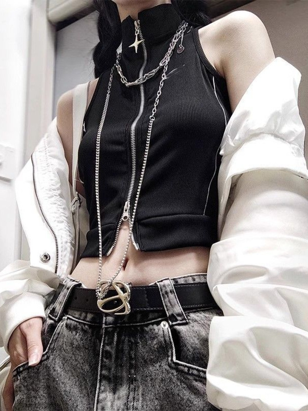 Vest pendek musim panas 2026 g - Street Fashion Goth ulasan dan harga