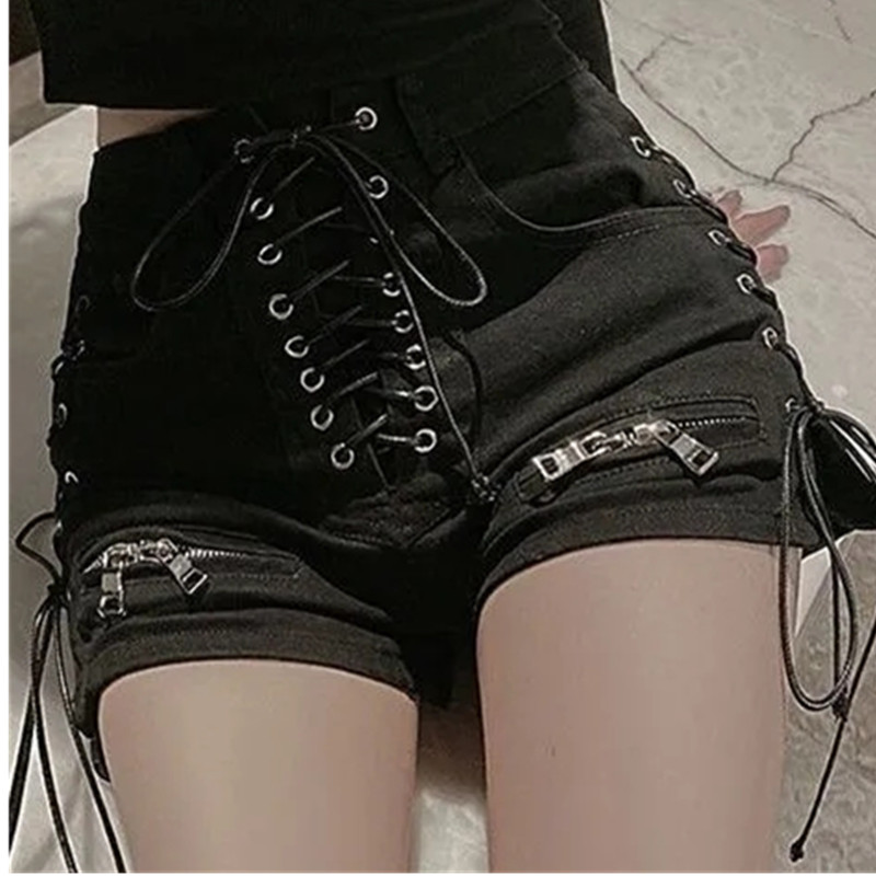 Celana Pendek Denim Seksi Mode - Street Fashion Goth ulasan dan harga