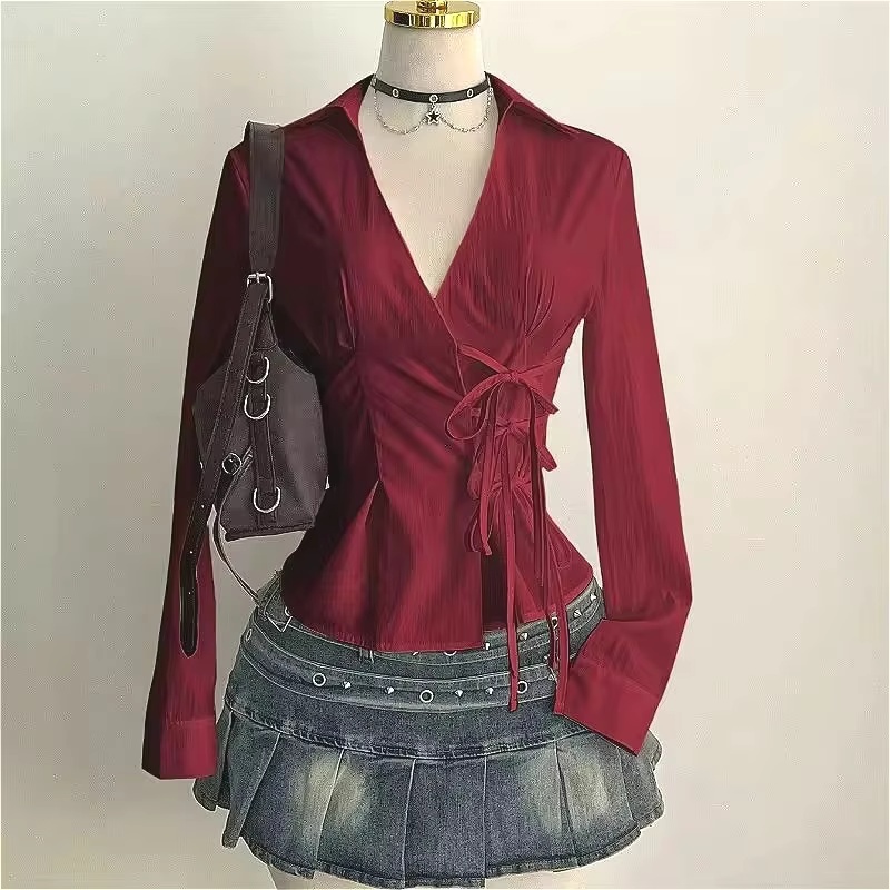 Blus Lengan Panjang Modis Keme - Street Fashion Necklace ulasan dan harga