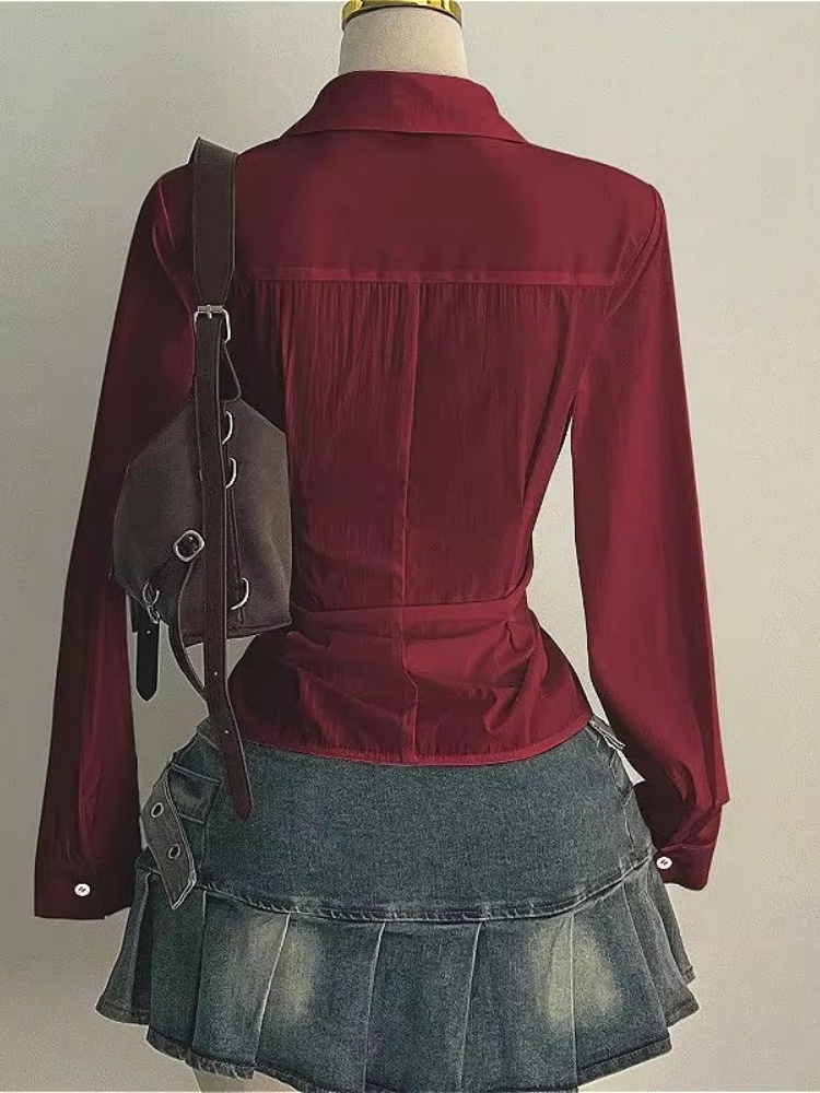 Blus Lengan Panjang Modis Keme - Street Fashion Necklace ulasan dan harga