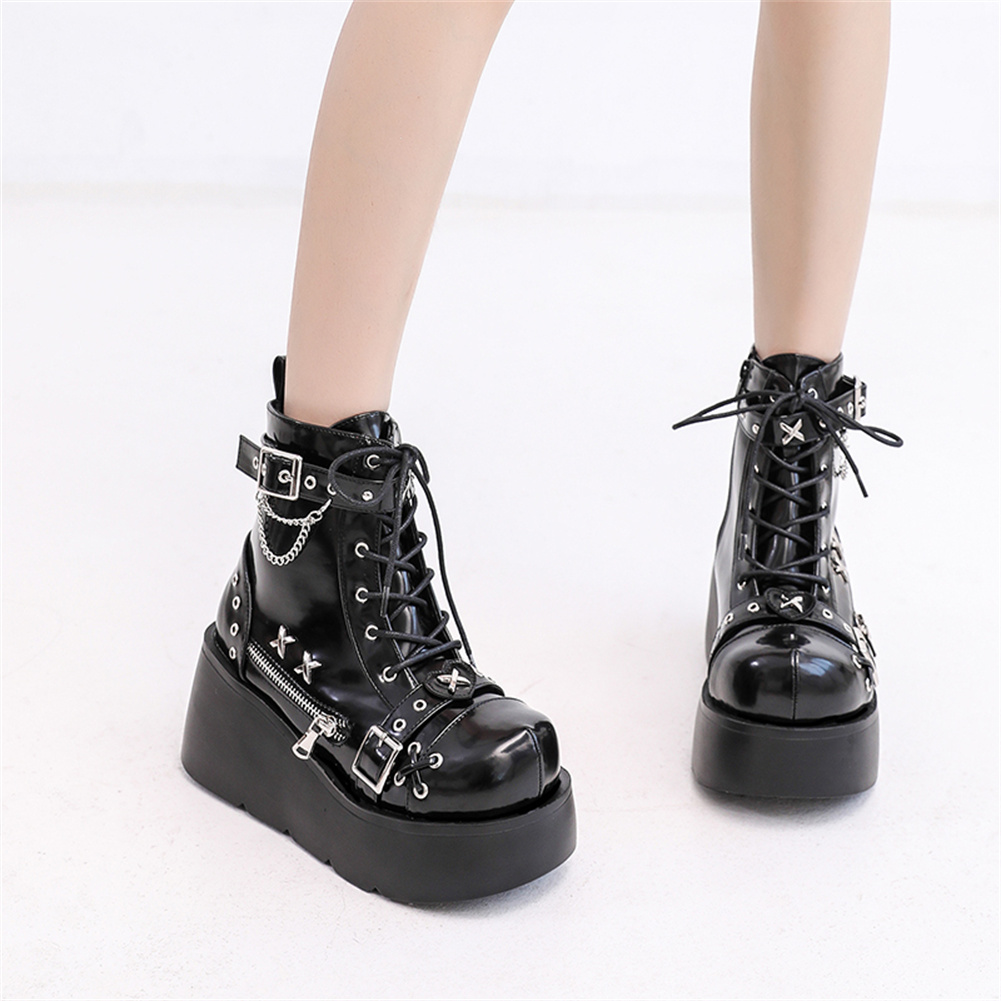 Sepatu Boots Wanita Model Goth - Street Fashion Goth ulasan dan harga