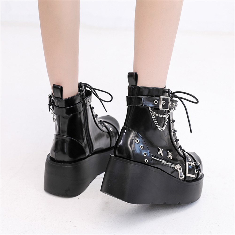 Sepatu Boots Wanita Model Goth - Street Fashion Goth ulasan dan harga