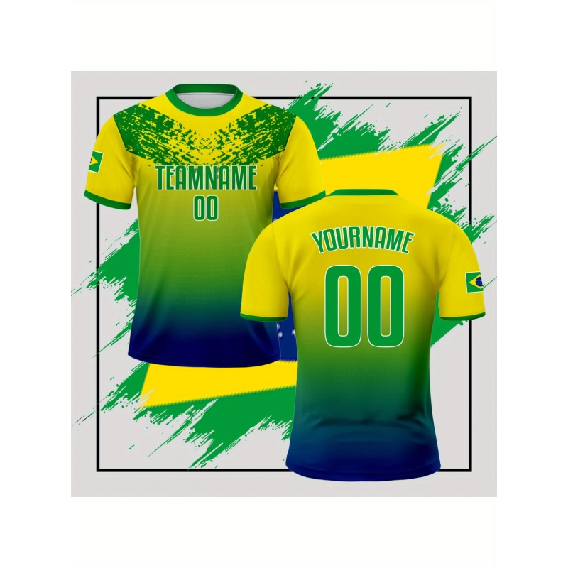 Kaos Olahraga Brasil 3D Print  - Street Fashion Brazil ulasan dan harga