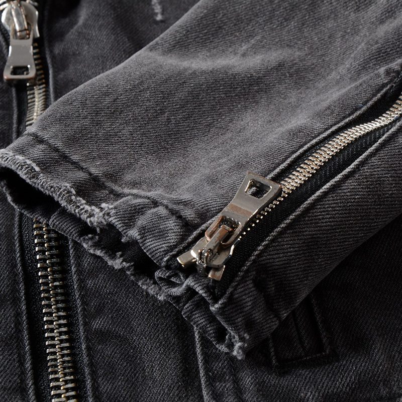 Sokotoo Pria Ritsleting Black  - Distressed Jean Rip ulasan dan harga