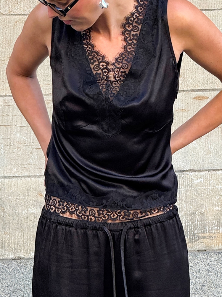 Atasan Vest V-Neck Kasual & Ce - Street Fashion Necklace ulasan dan harga