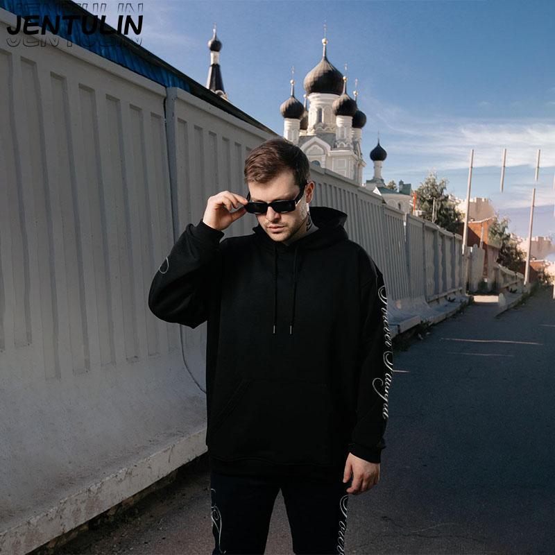 Hoodie Grafis Alfabet Gaya Ret - Street Fashion Goth ulasan dan harga
