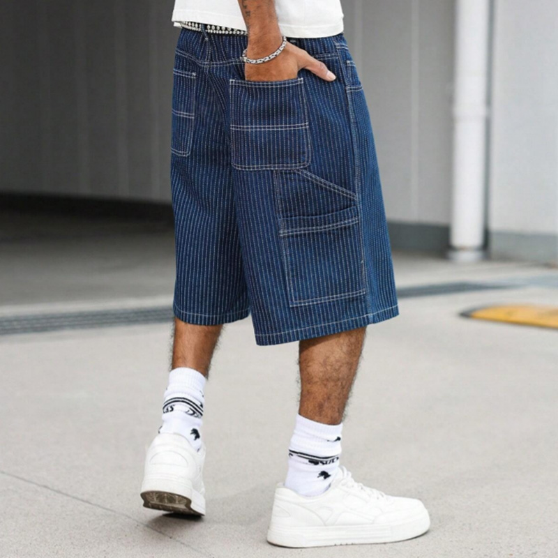 Celana Pendek Denim Baggy Moti - Street Fashion Art ulasan dan harga