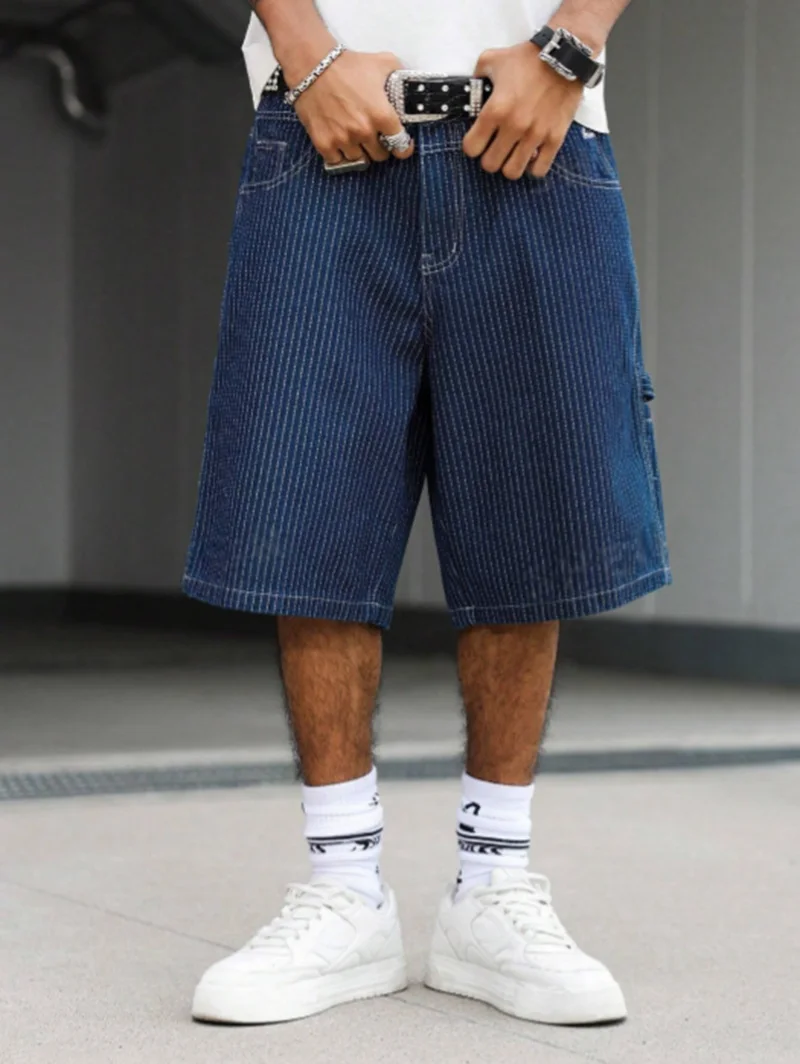 Celana Pendek Denim Baggy Moti - Street Fashion Art ulasan dan harga