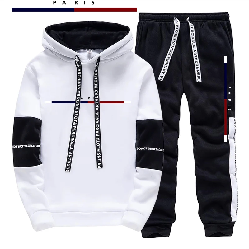 Setelan Pria Motif Cetak Paris - Street Fashion Men ulasan dan harga